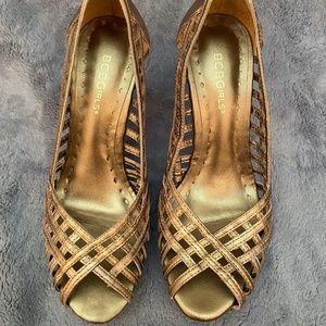 Metallic Gold Wedges Size 7.5